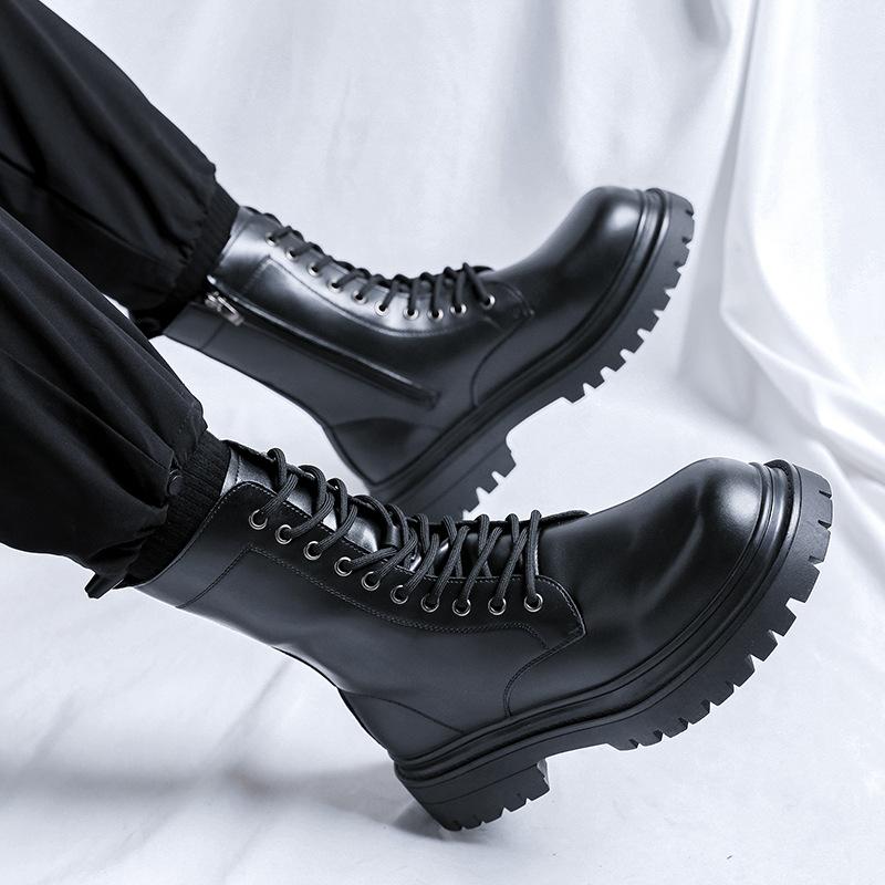 Martin boots men's British style high-top thick-soled heightening tooling boots locomotive boots 2840-R