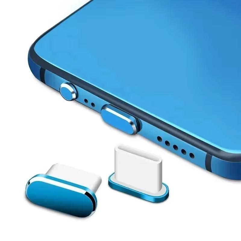 Metal Type C Anti Lost Dust Plugs Lightweight Dustproof Port Covers for Android Phones Laptops Tablets Students Gifts