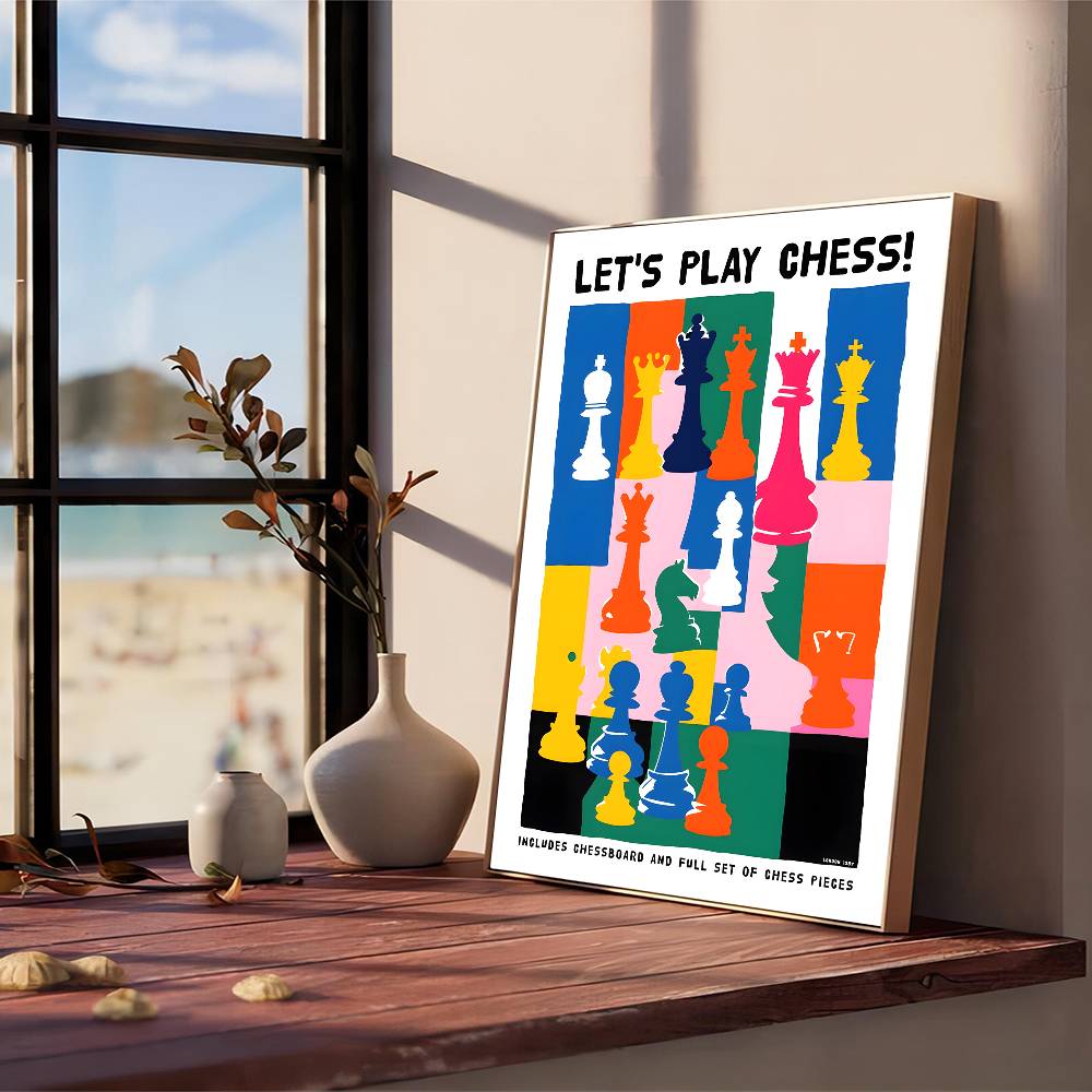 Vintage Classy Chess Classic Movie Whitepaper Poster Retro Kraft Paper Sticker DIY Room Bar Cafe Vintage Decorative Painting