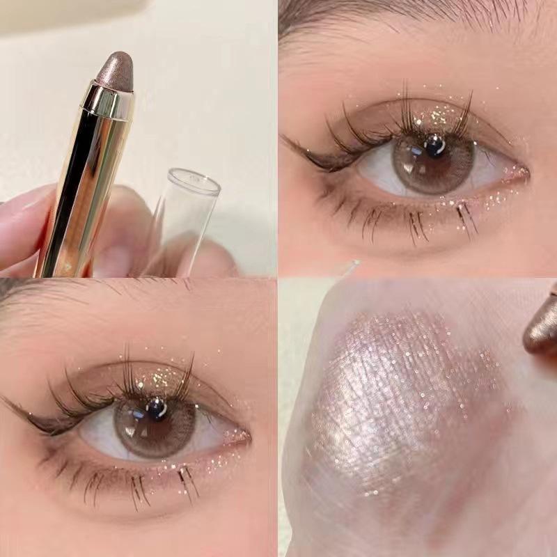 Creion iluminator cu sclipici Creion cu vierme de mătase perlescent, rezistent la apă, de lungă durată, iluminator pentru ochi Stick, alb argintiu, machiaj pentru ochi