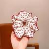 High End Red Cute Dot Plaid Scrunchies For Women Girls Soft Elastic Hair Ties Gentle Hair Bands Fashion Hair Accessories