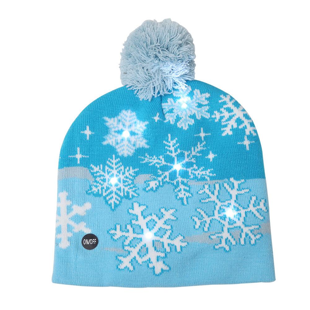 Unisex Christmas Halloween LED Lights Knitted Hat and Scarf Set Fashion Wear