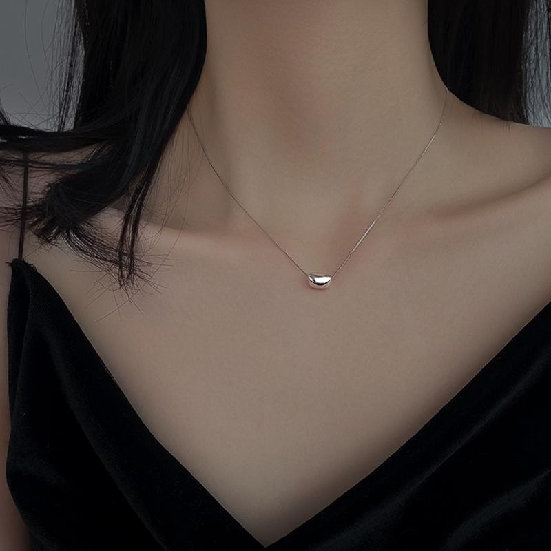 925 Sterling Silver Necklace Pendant Soybean High Quality Fashion Jewelry For Women Chains Wedding Birthday GiftGood product