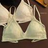 Women's French Lace Seamless Low-Back Wire-Free Bra - Comfortable Thin Triangle Cup