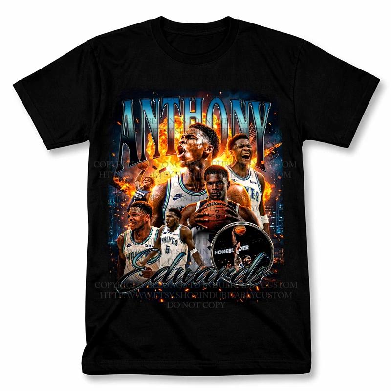 Anthony Edwards Minnesota Timberwolves Graphic T Shirt Vintage Basketball Tee S