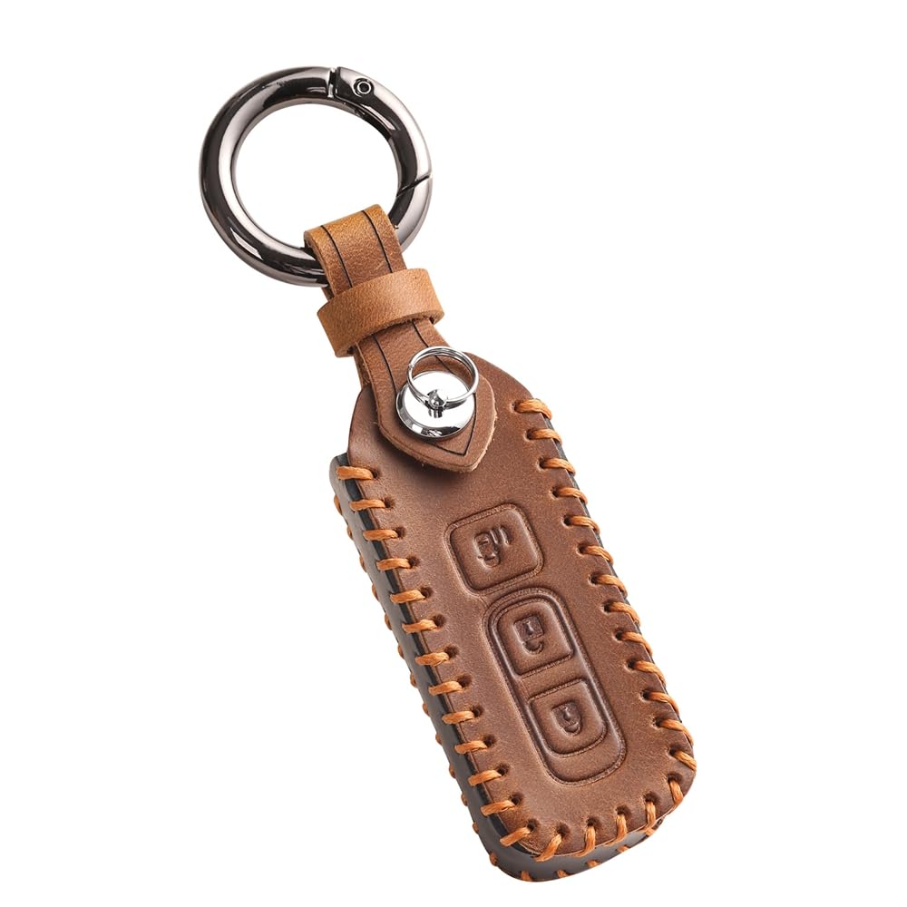 [Kinotaka] Genuine Leather Smart Key Case for Honda Cars, 3 Buttons, New NBOX Custom,