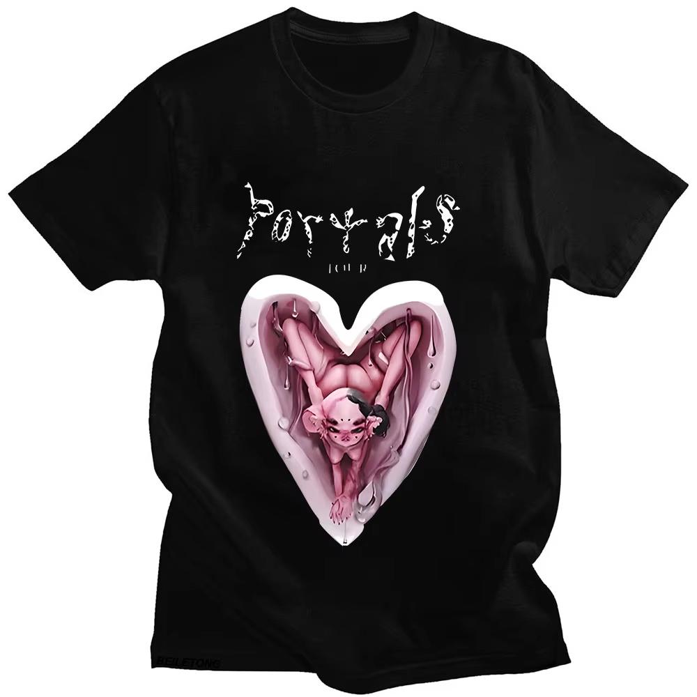 2026 New Summer Melanie Martinez Portals Tour T Shirt Anime Kawaii Teeshirt Short Sleeve Cartoon Cotton Tshirt High Quality