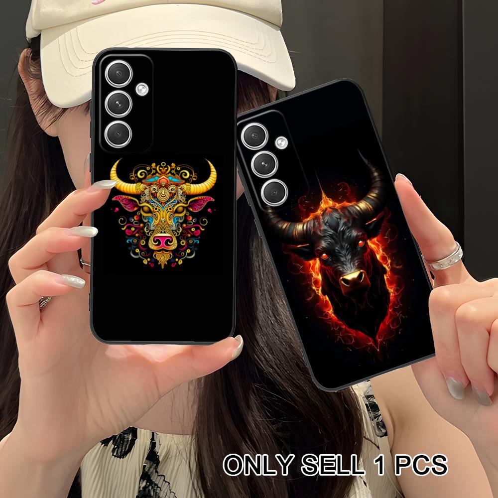 Bull Head Phone Case for Samsung Galaxy S26 S25 S24 S23 S22 S21 S20 Note20 Plus FE Ultra Soft TPU Shockproof Cover