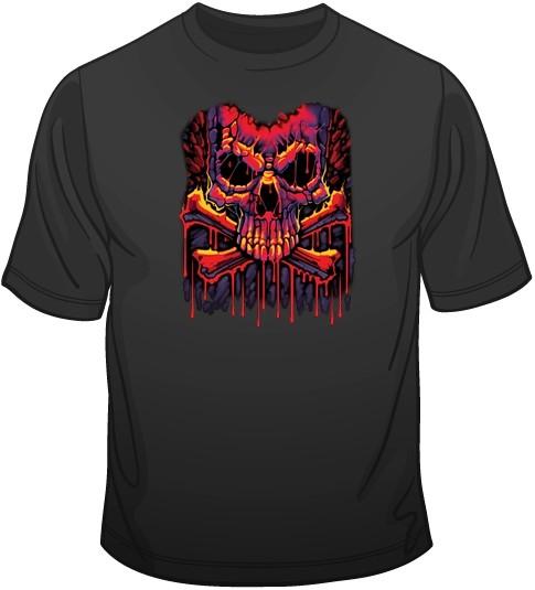 Melting Crossbones (extra large print) T Shirt 10883 S разноцветный