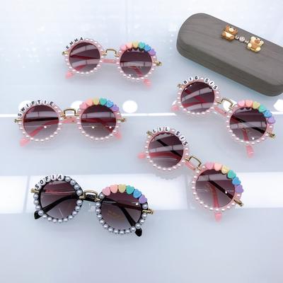 Fashion Children'S Sunglasses Diy Pearl Cute Boys And Girls Concave Dance Glasses Sunscreen Sunglasses Tide