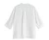 E* Order Women's White Linen Stand Collar 3/4 Sleeve Shirt - 2026 Early Spring French Style