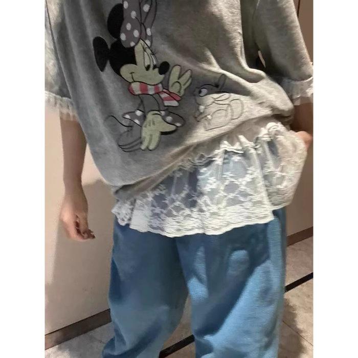 Spring And Summer Heavy Industry Lace Fungus Edge Short Fart Curtain Apron Curtain Pendulum Skirt Half Body Spice Girl Skirt