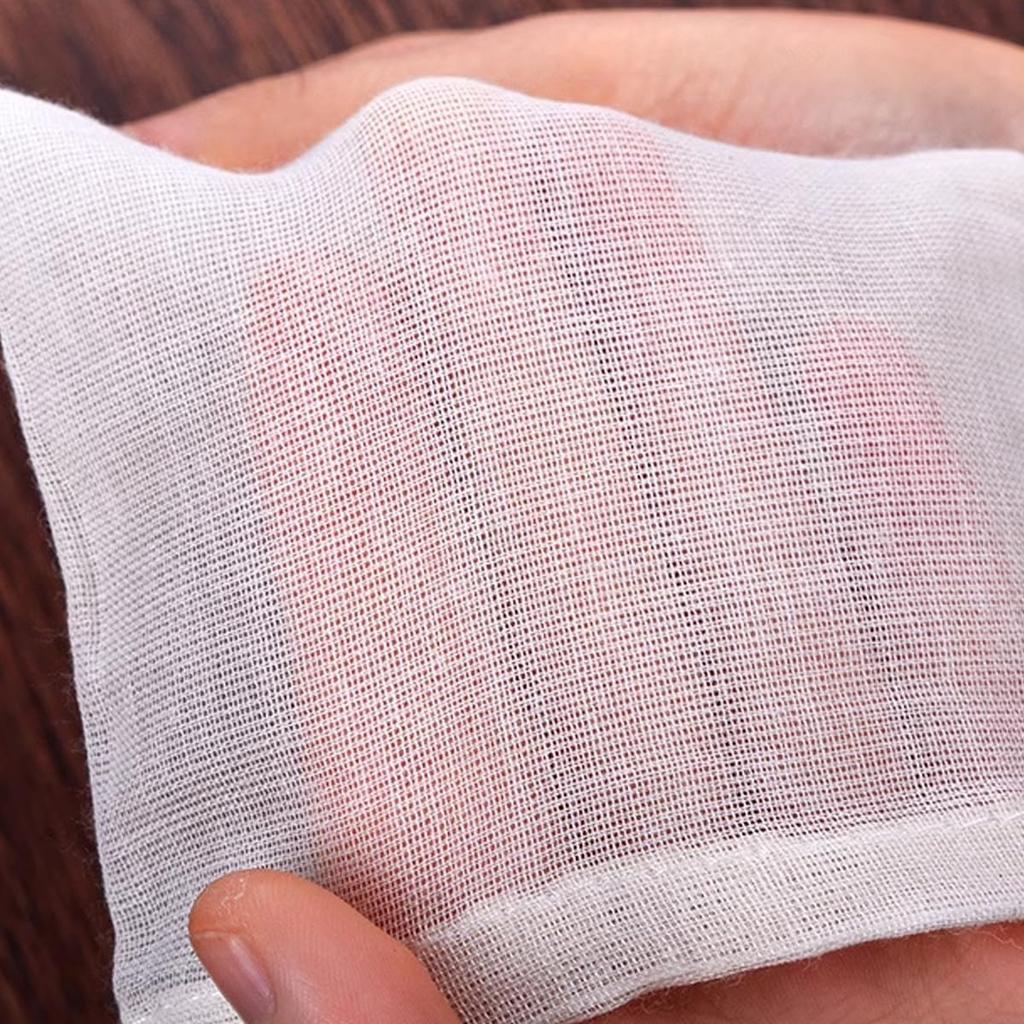 YFFSFDC 50 Disposable Tea Bags, Drawstring Cotton Gauze Bags, Decoction Residue Separation Cotton Filter Bags, Strong Penetration, Natural Coffee