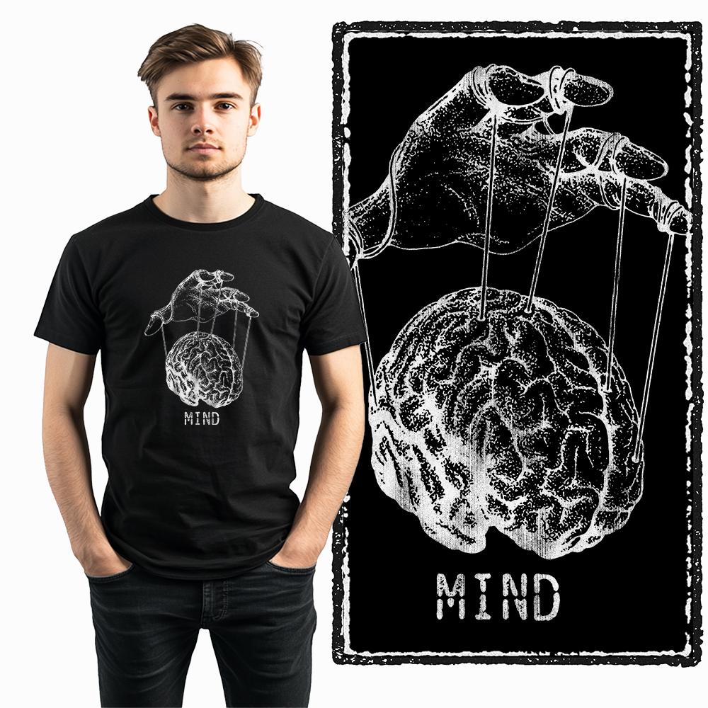 Coolmind ZG021 100% cotton big size cool mind control print men T shirt cotton exclsuve graphic men tee shirts tops tee shirts