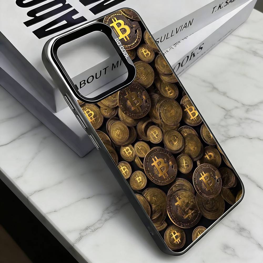 

Bitcoin Phone Case For iPhone 17,16,15,14,13,12,11 Plus,Pro Max,XS,Colorful Silver Black Cover iPhone15promax