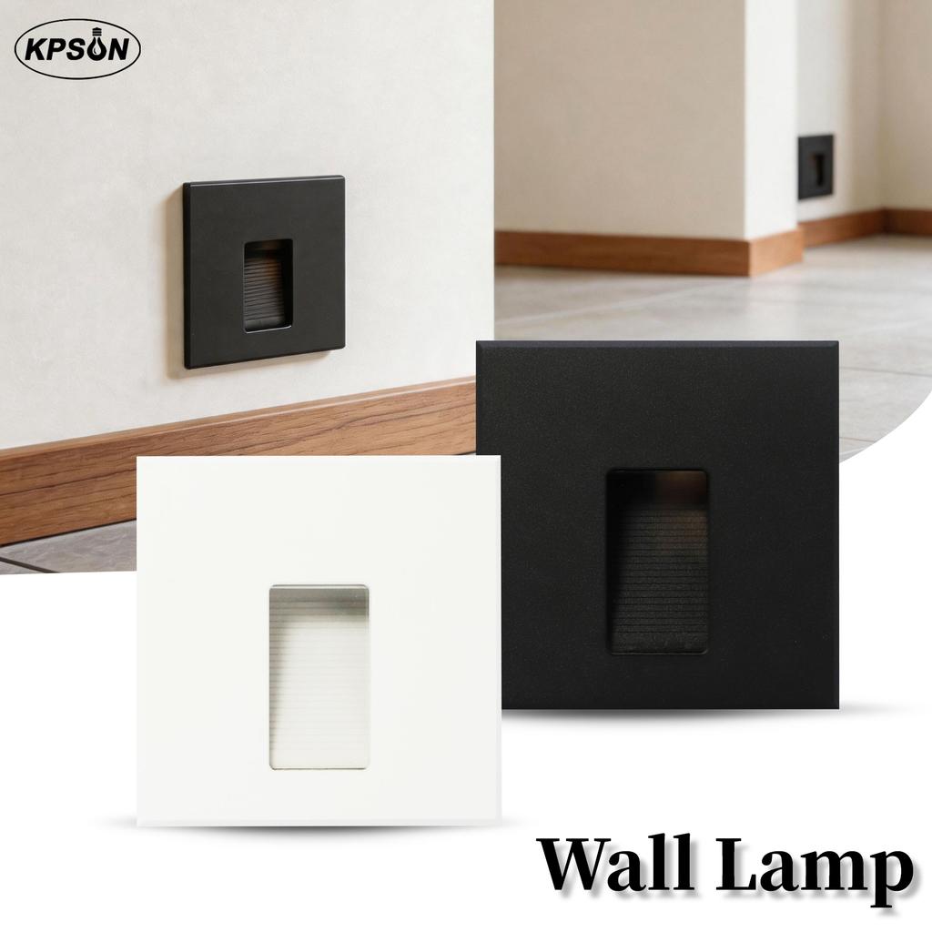 LED Stairs Wall Light Recessed Step Lamp 3W Square Embedded AC85-265V Indoor Entrance Hallway Foyer Ladder Night Light Home Corr