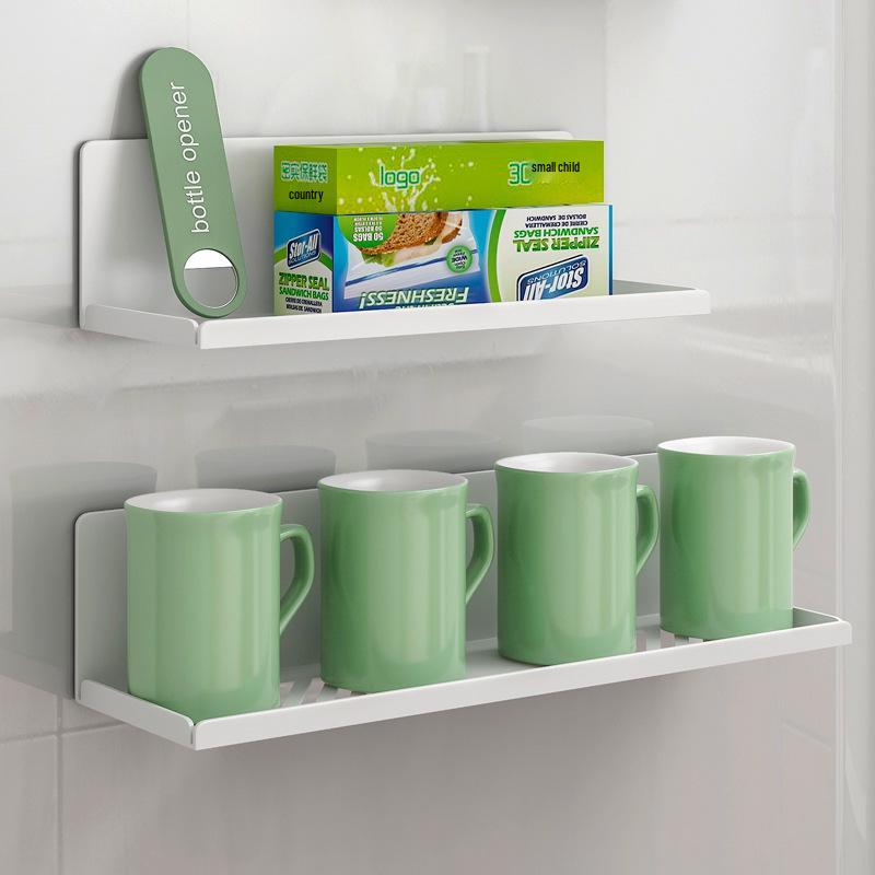 Magnetic Kitchen Refrigerator Storage Rack - Wall-Mounted Water Cup Holder & Drainer for Glass Cups