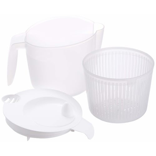 PEARL METAL Salad Spinner, Resin Vegetable Drainer with Grip, Made In Japan, ENJOY KITCHEN C-4698