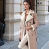 Women Autumn Winter Loose Long Sleeve Coat Pu Faux Leather Plush Jackets Outwear Double-breasted Trench Overcoats