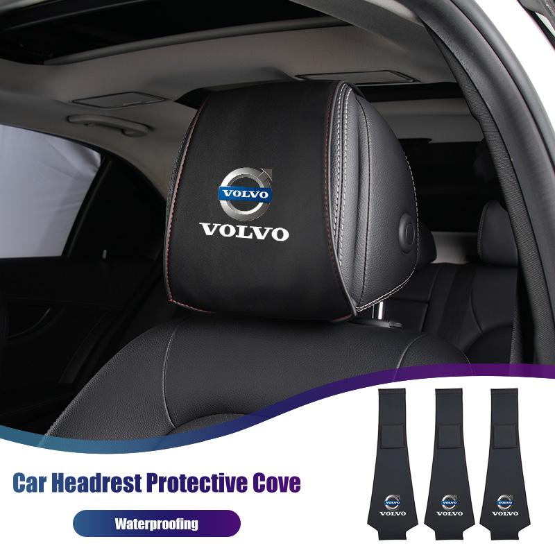 Car Sticker Seat Headrest Protective Cover Anti-Dirty Pillow Protector For Volvo AWD C30 C70 S60 S80 S90 T6 V40 V50 V60 V70 V90