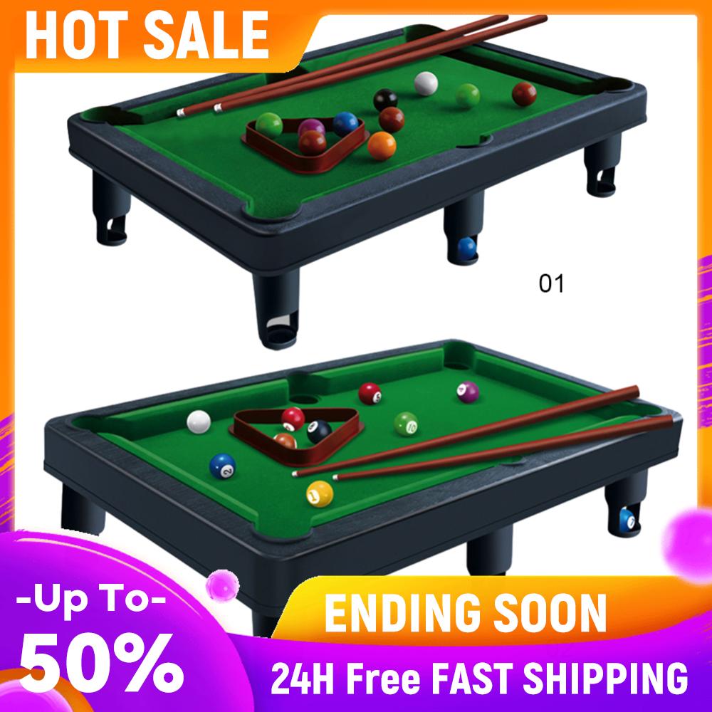 Tischbillard-Set mit 2 Queues & Kugeln Miniatur-Poolspiel Tragbar Stressabbau Home-Office Schreibtischspiele