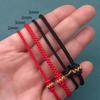 Unisex Red String Bracelet: Semi-Finished Hand-Braided Rope for Beading with Gold or Sterling Silver DIY Accessories.