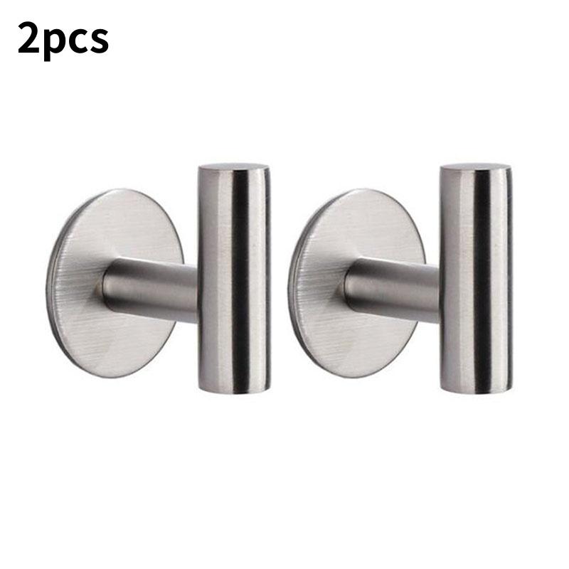 1/2Pcs Stainless Steel Silver Wall Hanging Hook Bathroom Hardware Set Towel Rack Toilet Paper Holder Organizer Bar Accessories