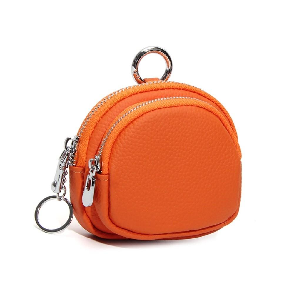 

Versatile Portable Leather Coin Purse Wallet Pouch Key Ring Round Bag Classic Simple Mini Money Bag Women