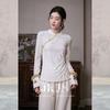 JK&JS Qianrouyu Neues Chinesisches Stil Gesticktes Strickoberteil