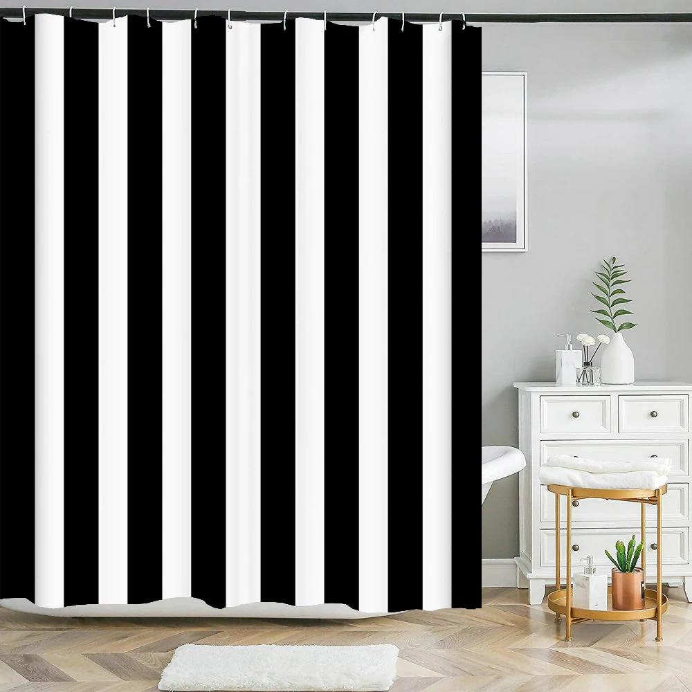 Waterproof Shower Curtains for Bathroom Home Decor Polyester Fabric Shower Curtains Geometric Pattern Multi-size Shower Curtain