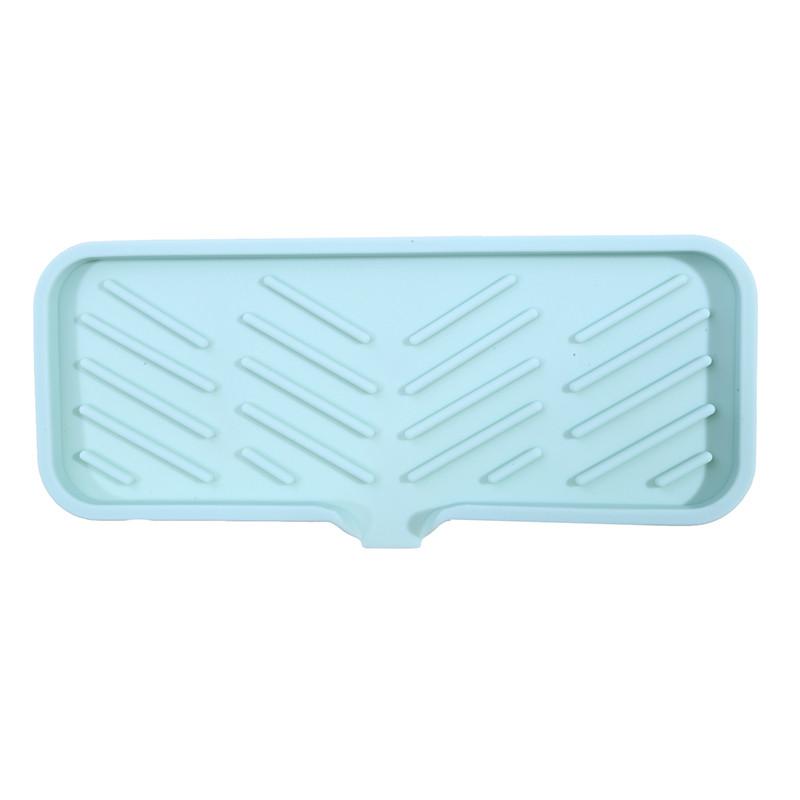 Self Draining Soap Bar Holder Silicone Kitchen Sink Soap Dish Sponge Tray Counter Caddy Organizer for Dish Soap Dispenser