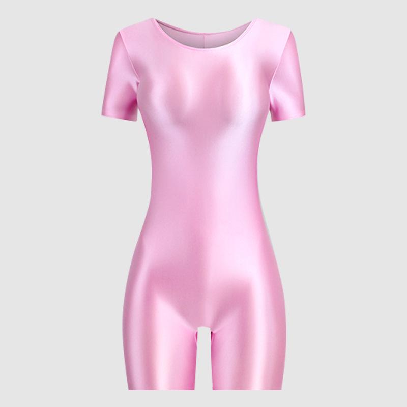 Glossy High-Elastic Bodysuit: Sleek Ballet & Yoga Dancewear