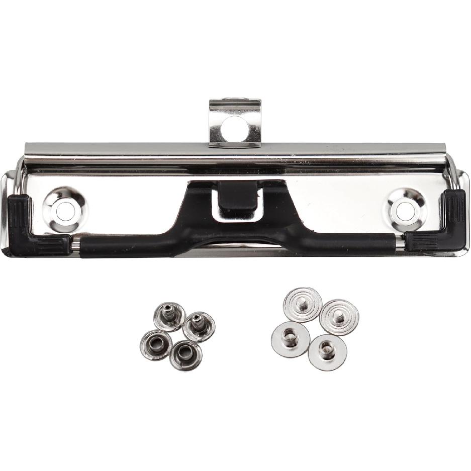 6 Pack Black Metal Clipboard Clips, 4.72" (12cm) Mountable Stainless Steel Clipboard Hardware with Rubber Grip and Hanging Hole for Document File