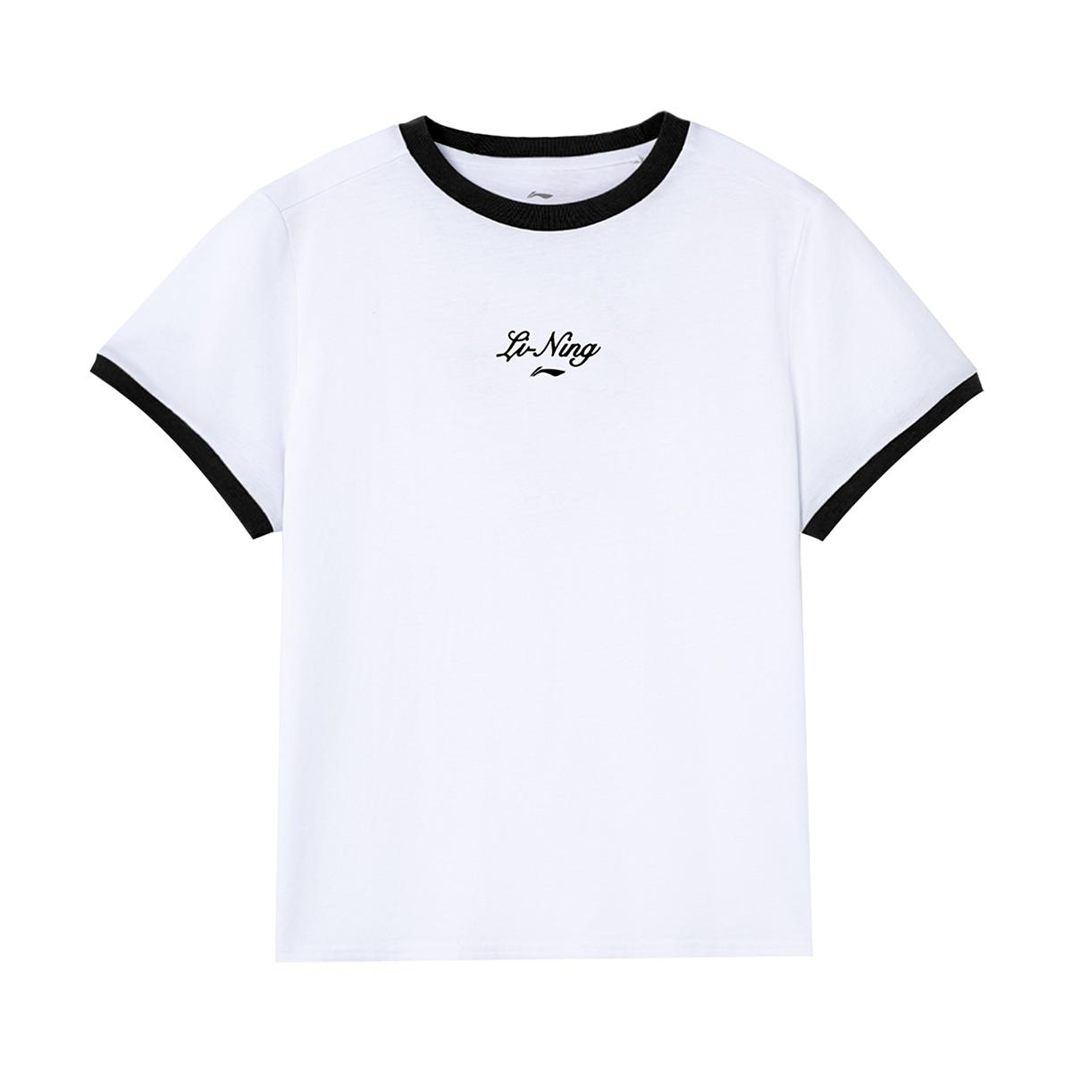 Li-Ning Classic Versatile Comfortable Soft Short Sleeve T-Shirt Women tops Standard-White AHSW880-1 S