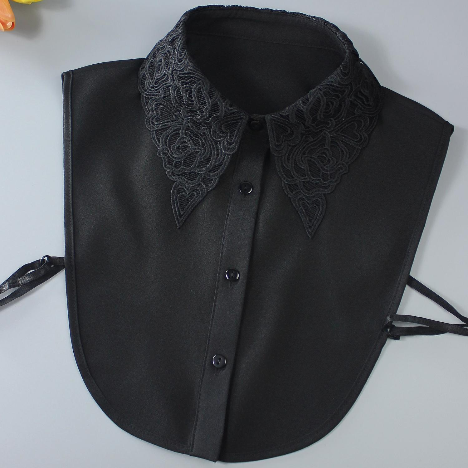 

1 шт. накладной воротник с растительным и геометрическим узорами, элегантный новый стиль, отличающийся преппи и повседневным видом, подходит для w