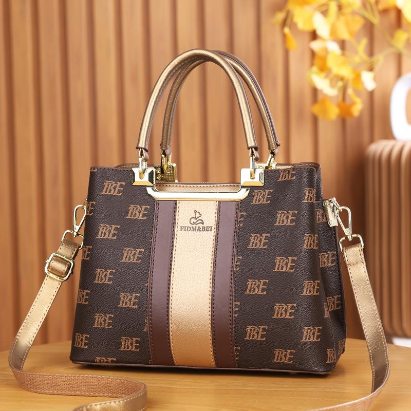 

Сумка женская 2025 новая большая вместительная сумка-тоут из искусственной кожи в ретро-стиле, универсальная на плечо, сумка-мессенджер женская