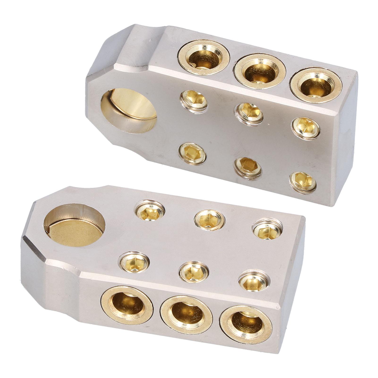 

2 шт. Клеми акумулятора Цинковий сплав Позитивний Негативний Роз єм Універсальний Діаметр отвору 0,7 дюйма