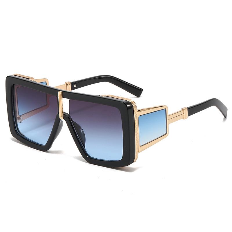 New Luxury Retro Leopard Gradient One Piece Women Sunglasses Double Beam Design Rock Punk Style Men Sun Glasses Uv400