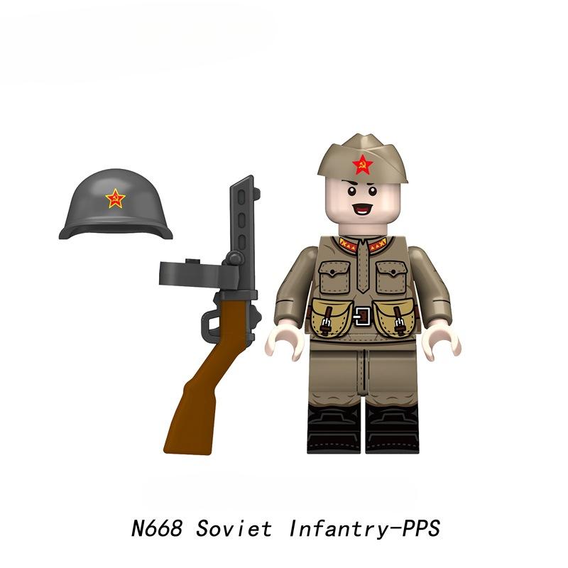 WWII Military Series Red Army Soldiers Building Block Toys
