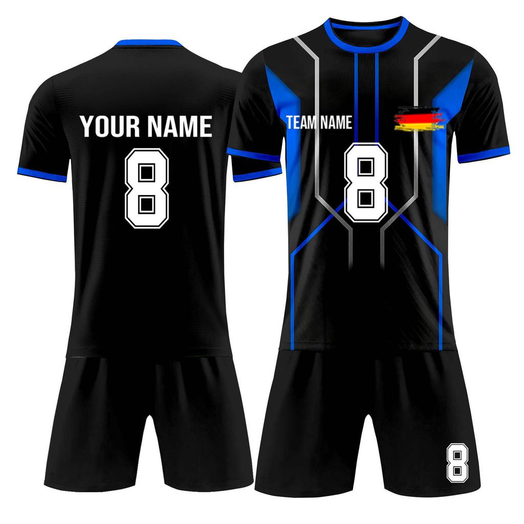 Individuelles zweiteiliges Set aus Fußballtrikots für Erwachsene und Kinder