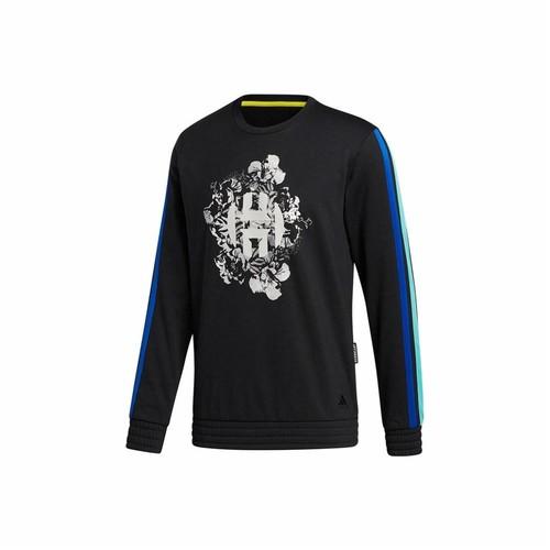 adidas Harden Fle Crew Sports Stripe Sweatshirt Men s Black M чёрный