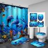 Xiyin Waterproof High Definition Shower Curtain Set - Four-Piece, No-Drill Partition for Bathroom or Hotel.