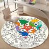 1pc Fantasy Illustration Creatures Office Round Area Rug, Indoor Mat Suitable ForOffice, Under Office Chairs Bedroom Living Room Home Decor, Room Deco