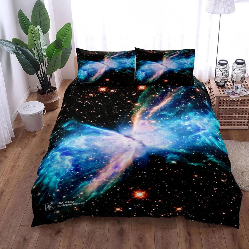 Abstract Space Nebula Duvet Cover Set UK Single Double Queen King  Full King Size Bed Linen Set
