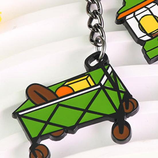 Pingente de Chaveiro Liga de Zinco Processo de Gotejamento de Óleo Estilização Tema Camping Porta-Chaves Portátil Design Versátil Chaveiro com Tema Natureza