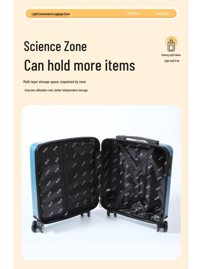 16" Rolling Suitcase with Universal Wheels for Business Travel - Suitable for Men, Women, and Students, Carry-On Approved