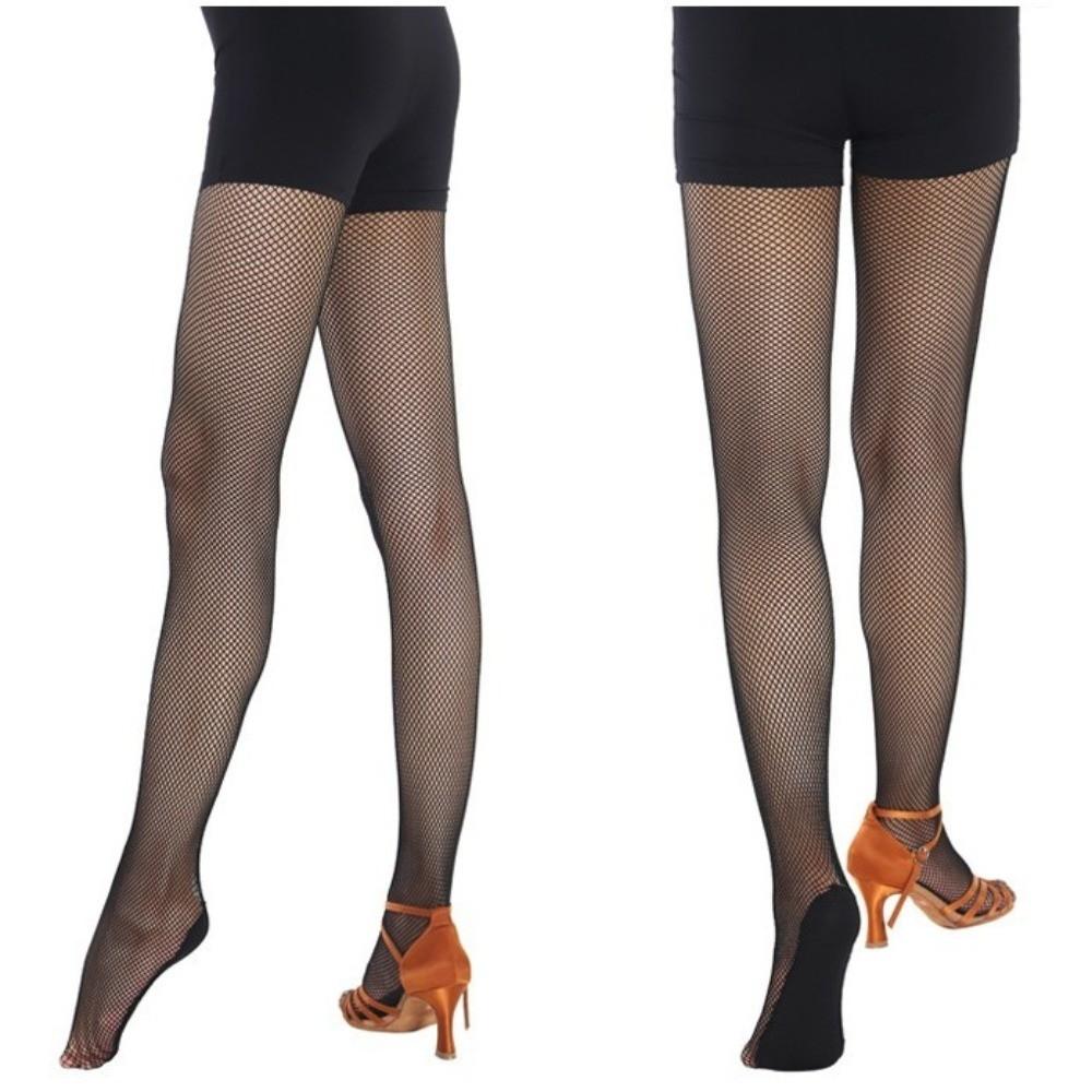 Hard Mesh Latin Tights Non Slip Sole Bone Line Oxford Socks Fashion Latin Dance Fishnet Stockings