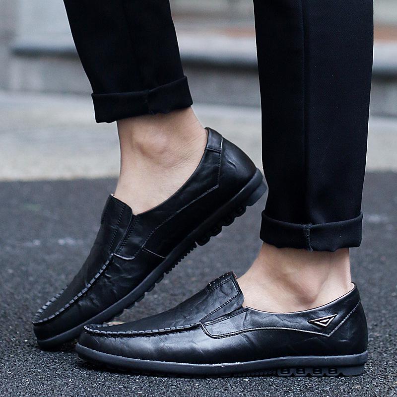 Модные весенне-осенние новые мужские кожаные туфли модные кожаные мужские повседневные — фото 4