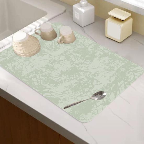 Dish Drying Mat for Kitchen Counter Non-Slip Absorbent Draining Mat Eco-Friendly Heat Resistant Dish Drying Pad for Sinks Draining Racks