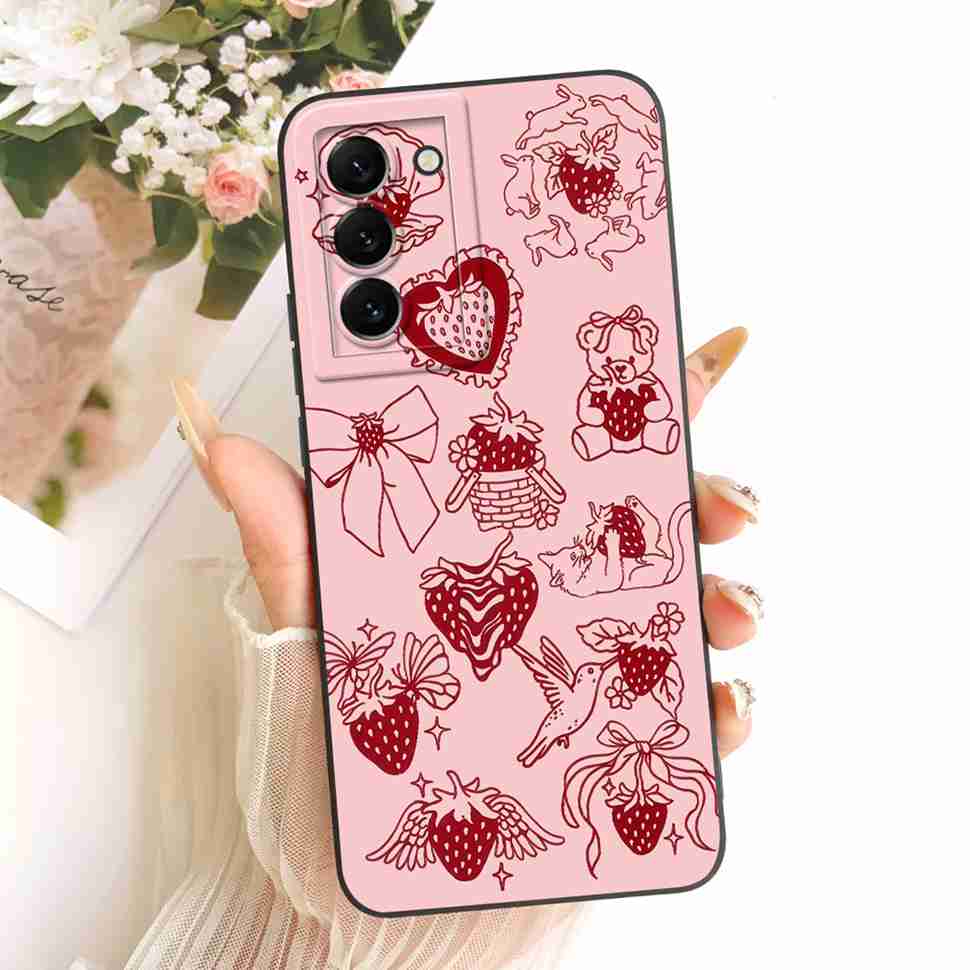 For Samsung Galaxy S22 Plus 5G Case Cute Cartoon Cat Flower Soft Back Cover For Samsung S22 Plus S22+ 5G SM-S906B Phone Cases